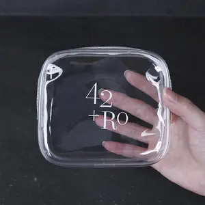 Mini sac cosmétique transparent Transparent PVC fermeture à glissière sac étanche PVC étuis de téléphone portable pochette transparente bolsa De Maquillaje