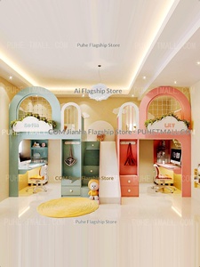 Letto a castello a due piani per bambini, stile casetta sull'albero, in legno massello, multifunzionale, per <span class=keywords><strong>cameretta</strong></span> condivisa di ragazzi <span class=keywords><strong>e</strong></span> ragazze - Product Image 4