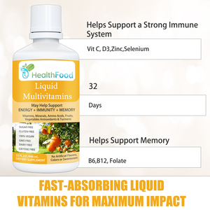 Custom Label 100% Vegan Multivitamins Oral Liquid Boost Immunity Improve Memory Sugar Free Food <b>Supplement</b> Multivitamins Drink - Product Image 3