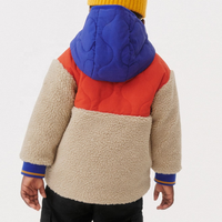 Nouveau design de veste polaire floue zippée avec logo personnalisé vestes en polaire Sherpa pour garçons veste polaire pelucheuse à blocs de couleurs pour enfants