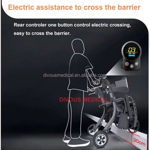 Health Care Lightweight Folding <b>4</b>-<b>Wheel</b> Electric Rollator Wheelchair Elderly Outdoor <b>Trolley</b> Electric Scooter Walker - Product Image 5