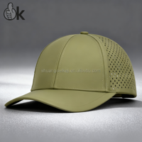 Gorro de Golf con agujero cortado con láser y logotipo personalizado, gorras impermeables ajustables bordadas con ala ligeramente curvada, gorra de béisbol de malla deportiva