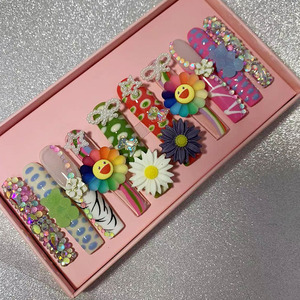 <span class=keywords><strong>Marbre</strong></span> Nail Art <span class=keywords><strong>Faux</strong></span> ongles emballés sur mesure étiquettes privées durables pour l'application au doigt directement du fournisseur d'ongles - Product Image 2