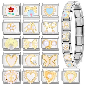 Accesorios Artesanales Italianos con Perlas y Diamantes, Módulo Joker, Venta al Por Mayor para Pulseras de Moda - Product Image 2