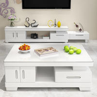 Ensemble de meubles de salon modernes avec meuble TV et table basse assortie, rangement, support TV et table basse assortie