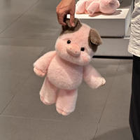 Peluche Cochon Rose Super Douce et Moelleuse, Rembourrée en Coton PP, Idéale pour la Décoration de Noël à la Maison