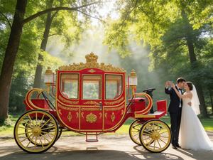 Chariot de mariage électrique OEM doré sculpté, style royal, en promotion - Product Image 1