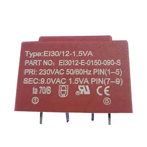 Fabriekslevering 1. 5va 6V 7.5V 9V 12V 24V 110V 220V Ei30/15.5 Pcb Gemonteerde Verzegelde Transformatoren