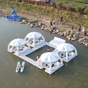 Piattaforma gonfiabile per il tempo libero a punto a goccia tappetino gonfiabile air island zattera yacht galleggiante jet ski pontoon dock sul mare - Product Image 2