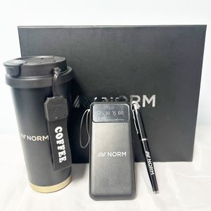 Promotional Luxury Corporate 3-in-1 Gift Set With Stainless Steel Coffee <b>Mug</b> Metal Pen Power Bank for Business Gift Box - Product Image 3