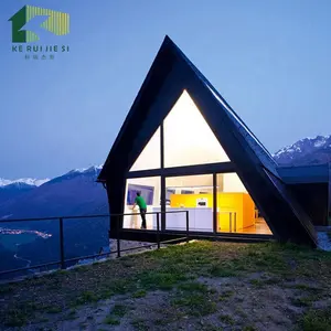 Triangular de aço leve casa pré-fabricada de luxo personalizado de alta qualidade baixo preço