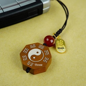 Chaîne <span class=keywords><strong>de</strong></span> téléphone portable Tai Chi en bois <span class=keywords><strong>de</strong></span> jujube incrusté d'argent, bijoux taoïstes, bracelet personnalisé GJX0005 - Product Image 4