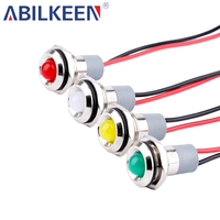 ABILKEEN Voyant lumineux de signalisation 14 mm en métal à montage sur panneau IP65 Rouge 12V pour machine CNC, certifié CE RoHS
