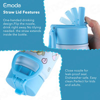 Bouteilles d'eau en acier inoxydable à double paroi Emode 14 oz, isolées pour boissons chaudes et froides, bouteille d'eau pour enfants avec logo personnalisé