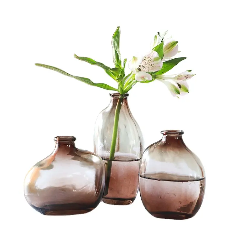 Vaso de flores bonito para decoração de casa, vaso decorativo simples de luxo branco azul transparente