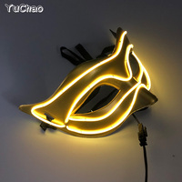 Masque de renard doré lumineux à LED, masque de mascarade lumineux, maquillage de fête, masque lumineux pour cosplay, masque de fête, fournitures de club