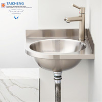 Évier de lavage des mains en acier inoxydable Triangle Portable 360x365mm dans les laboratoires, les cuisines ou les installations publiques