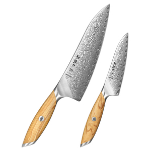 XINZUO Koksmessenset 73-laags Damascus poederstaal olijfhout professionele keukenmessen - Product Image 1