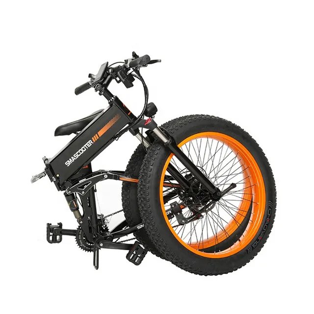 최고의 전체 서스펜션 접이식 산악 전기 자전거 26 인치 48v 1000w 모터 지방 타이어 전기 자전거
