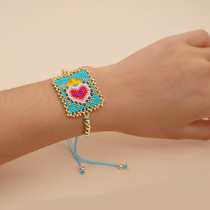 Go2boho nuovo nella moda Miyuki braccialetti con ciondoli fatti a mano con perline da donna occhi malvagi Hamsa Fatima mano amore cuore modello Boho gioielli - Product Image 5
