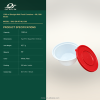 Conteneur alimentaire transparent en PP de 1380 ml avec couvercle pour plats à emporter, bac de stockage alimentaire rond, compatible micro-ondes, anti-fuite, sans BPA, recyclable