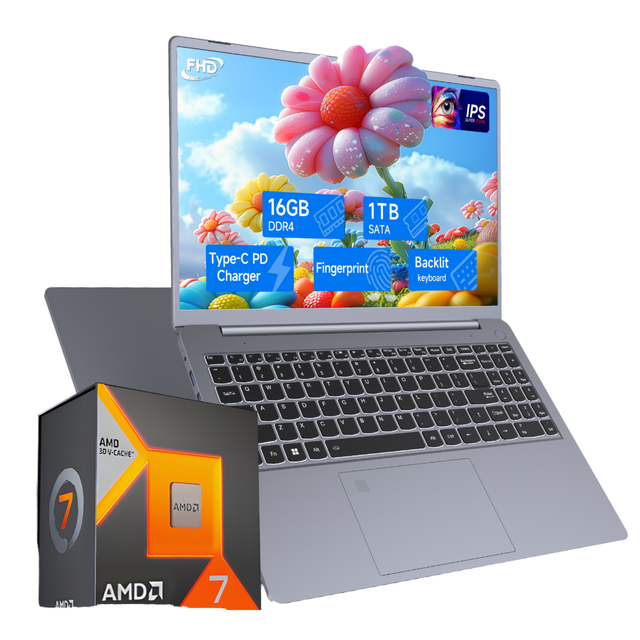 New Ultra Laptop 15.6" FHD IPS Display AMD Ryzen 7 AMD Radeon Win11 Business Laptop
