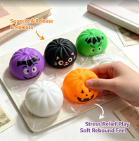 Mini-boulettes en plastique en forme de nourriture pour Halloween, anti-stress à presser, vente en gros