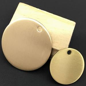 תגית מתכת נחושת טהורה תגית תלייה חריטה לחיות מחמד ריקה עגולה פליז תגית כלב חריטה בלייזר - Product Image 1