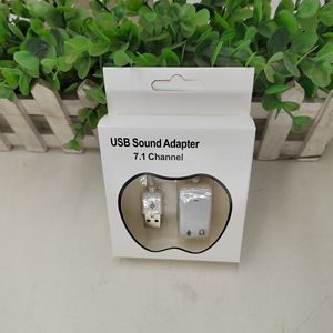 Tarjeta de sonido externa USB de 7.1 canales, color blanco, con cable para salida de audio de computadora - Product Image 4