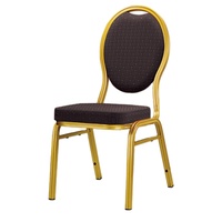 Dossier ovale En Aluminium À Manger Chaise Empilable Chaise De Banquet
