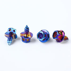 Vis autotaraudeuses hexagonales à bride en acier inoxydable 304, finition titane flamme, pour la modification universelle de motos et de scooters - Product Image 2