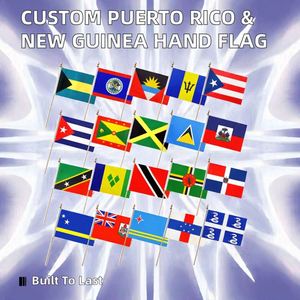Bandera de Mano de Puerto Rico y Nueva Guinea, de Poliéster, Impresión Digital Personalizada, Ecológica, Duradera y de Alta Calidad para Eventos y Festivales - Product Image 3