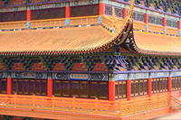 Magnifiques Plaques de Plafond en Métal Aluminium Ignifuges à Motifs Anciens Chinois, Scène de Temple Colorée, Forme Irrégulière