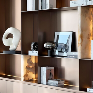 Mobilier moderne multifonctionnel mural pour bureau à domicile Affichage vertical à 3 voies Porte vitrée double face Bibliothèques Étagères - Product Image 2