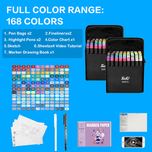 Juego de 12-262 Colores, Marcadores de Doble Punta, Pincel Oblicuo de 6 mm, Marcadores Permanentes para Dibujo Artístico con Alcohol, para Artistas, Adultos y Niños - Product Image 2