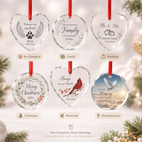 Adorno Conmemorativo de Vidrio Ecológico Personalizado para Mascotas con Foto, para Diwali, Bautizo, Decoración Colgante, Regalos de Recuerdo