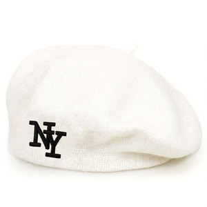 Béret en laine avec broderie NY, chapeau de peintre rétro français, béret personnalisé avec broderie de <span class=keywords><strong>logo</strong></span> en petite série - Product Image 2