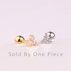Support Material <strong>Test</strong> Triangle CZ S925 Silver Body Piercing Jewelry <strong>Helix</strong> Cartilage Earrings - Product Image 2