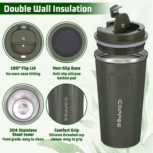 Stainless Steel Double Wall Coffee Cup Travel Thermos Coffee <b>Mug</b> - Product Image 4