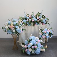 Boule de fleurs artificielles en soie blanche et multicolore, arrangement de centre de table pour mariage, Noël et décoration de remise de diplôme