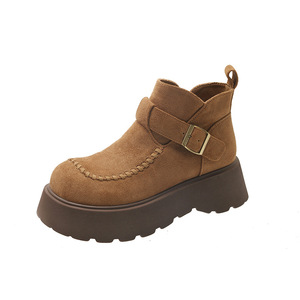 2026 Women's Great-Looking Chelsea Ankle <b>Boots</b> Thick-Soled Slip-On Closure Super High Heels Height Increasing Autumn - Product Image 2