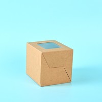 Boîtes pliantes en papier kraft et carton blanc en forme de tasse avec fenêtres, emballage cadeau universel, modèle 05, en stock, vente en gros