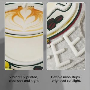 UV screen-printed LED coffee neon <b>light</b> dimmable USB powered ambient <b>light</b> store <b>window</b> decoration <b>light</b> street indicator <b>light</b> - Product Image 2