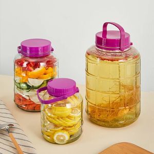 Vente en gros de bocaux vides en verre transparent pour la fermentation bocal à <span class=keywords><strong>vin</strong></span> de brassage maison barils de <span class=keywords><strong>vin</strong></span> enzymatique avec bouchon en plastique - Product Image 3