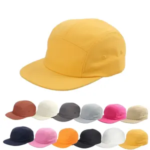 顶级定制标志彩色非结构帽檐素色快照帽水洗5个男女面板帽