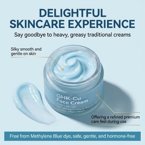 Crema Facial GHK-Cu Sin Logotipo con Péptidos de Cobre Azul, Corrector de Pigmentación, Blanqueador, Iluminador, Elimina Ojeras, Bálsamo Facial - Product Image 2