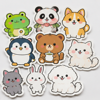Autocollants animaux kawaii personnalisés, imperméables, en vinyle découpé, pour ordinateur portable, bouteille d'eau, téléphone, journal et cadeaux