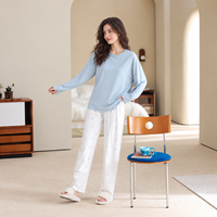 Ensemble de pyjama en coton modal imprimé de qualité supérieure, vêtements de détente pour la maison, pyjama en coton fleuri pour filles