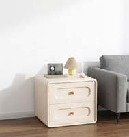 Petite table de chevet moderne de style médiéval minimaliste avec tiroirs, armoire de chevet, table de chevet étroite en noyer, adaptée à la chambre à coucher