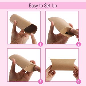 Kraft Pillow Boxes 6.3x3.4x1.3 in 25 <b>Pack</b> with Jute Twines <b>Paper</b> Gift Boxes for Candy Craft Wedding Party Favor Packaging - Product Image 6
